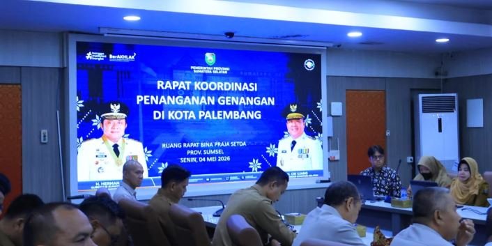 Pemrov dan Pemkot Palembang Bentuk Satgas Penangan Banjir
